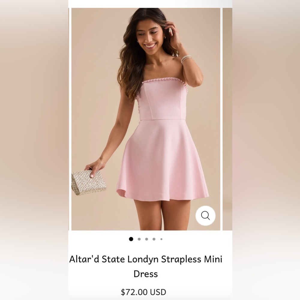 Altar'd State Pink Strapless Mini Dress